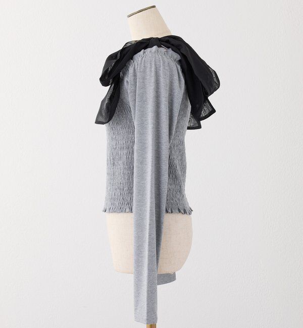  「肩リボンシャーリングインナー」|プルオーバー|