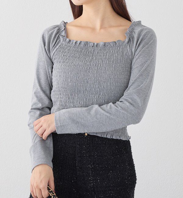  「肩リボンシャーリングインナー」|プルオーバー|