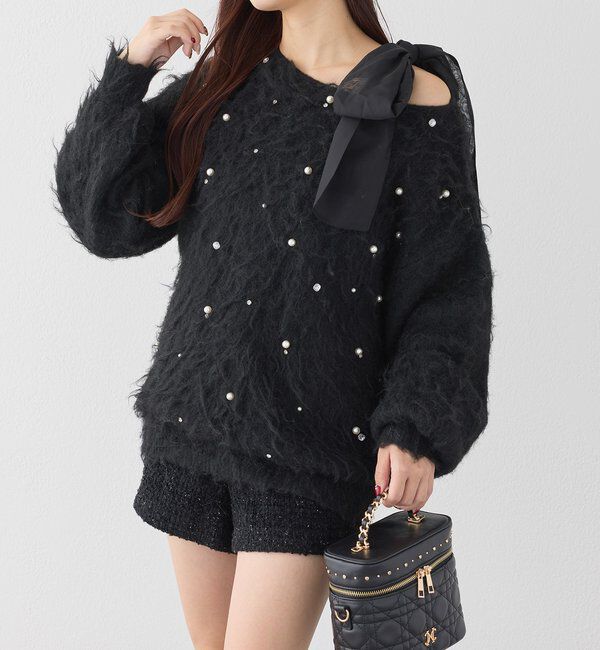  「肩リボンシャーリングインナー」|プルオーバー|