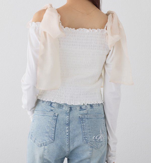  「肩リボンシャーリングインナー」|プルオーバー|