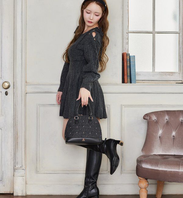  「ケーブルニットミニワンピ」|ワンピース|