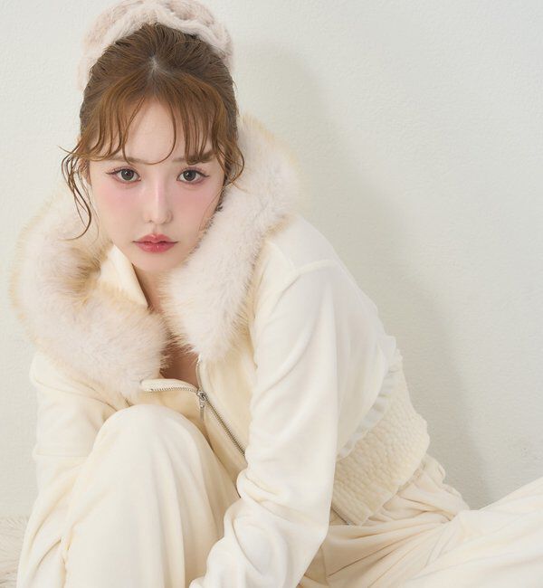  「【セットアップ可能】フェイクファーパーカー」|プルオーバー|