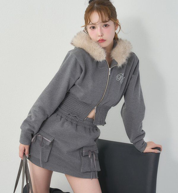  「【セットアップ可能】フェイクファーパーカー」|プルオーバー|