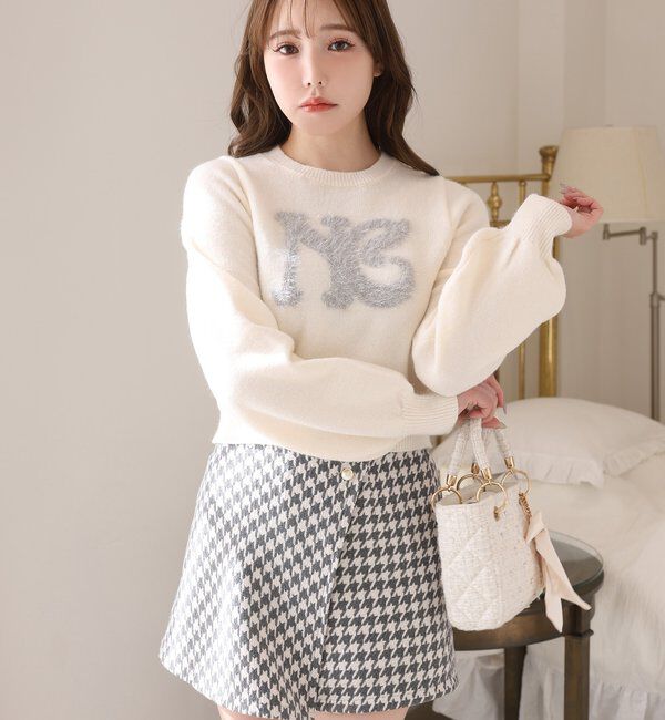  「金ボタン付スタイルアップスカショーパン」|スカート|