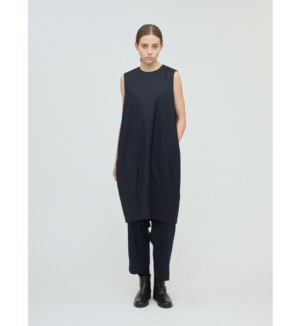 mizuiro ind「mizuiro ind プリーツヘムノースリーブワンピース」|ワンピース|