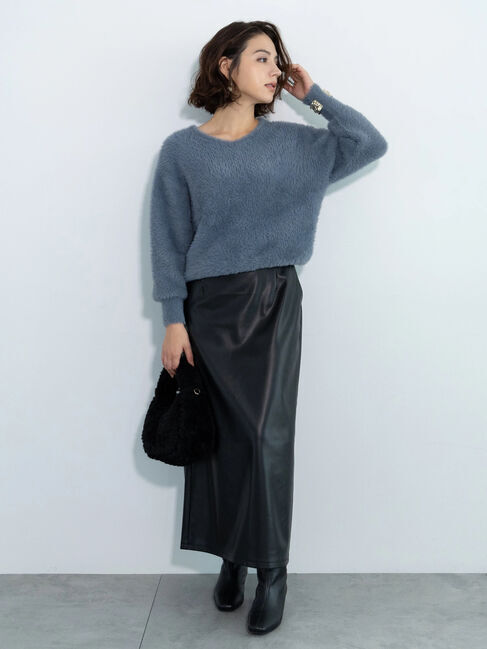 Te chichi「エコレザーロングナロースカート」|スカート|