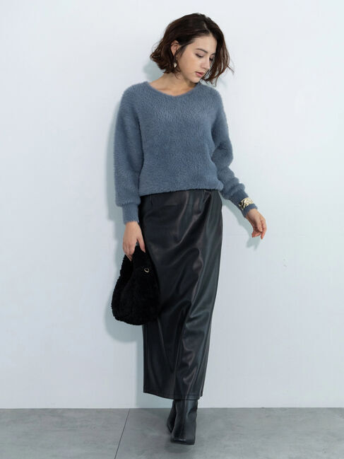 Te chichi「エコレザーロングナロースカート」|スカート|