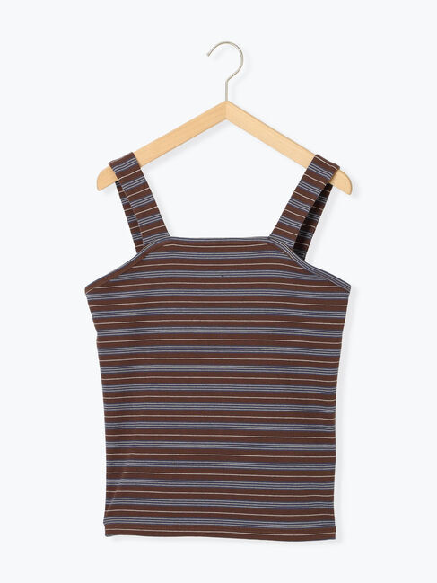 Samansa Mos2 blue「マルチボーダータンク」|Tシャツ・カットソー|