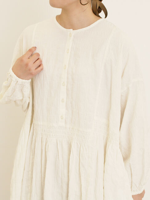 Samansa Mos2「シャーリング切替ふんわりチュニック」|シャツ・ブラウス|