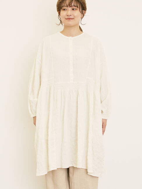 Samansa Mos2「シャーリング切替ふんわりチュニック」|シャツ・ブラウス|