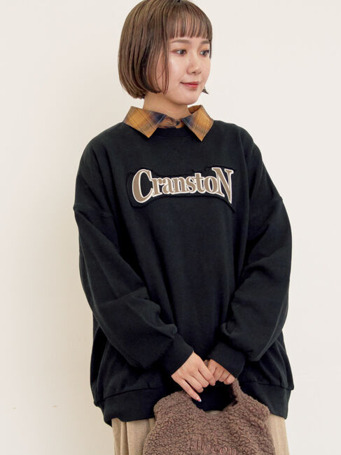 Samansa Mos2「グランジロゴスウェット」|Tシャツ・カットソー|ブラック