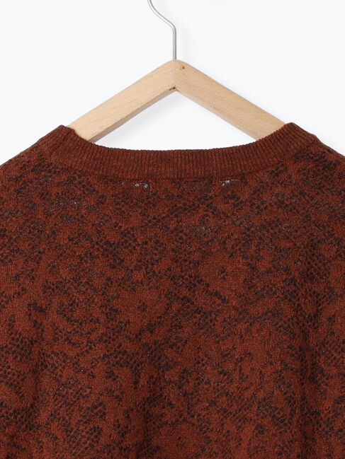 Samansa Mos2 blue「微起毛花ジャガードニットプルオーバー」|ニット・セーター|