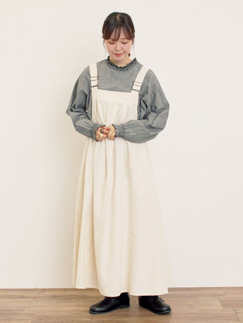 Samansa Mos2「前タックジャンパースカート」|ワンピース|