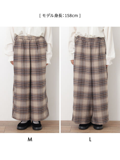 Samansa Mos2「【M/Lサイズ】チェック柄ワイドパンツ」|その他|