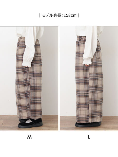 Samansa Mos2「【M/Lサイズ】チェック柄ワイドパンツ」|その他|