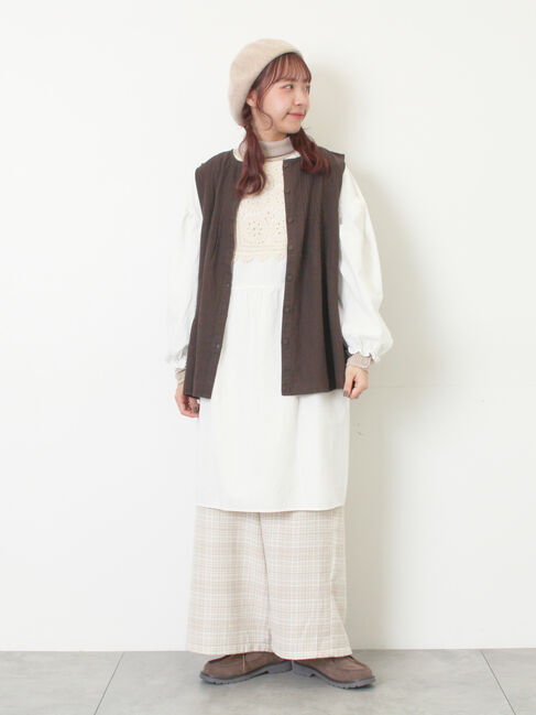 Samansa Mos2「【M/Lサイズ】チェック柄ワイドパンツ」|その他|