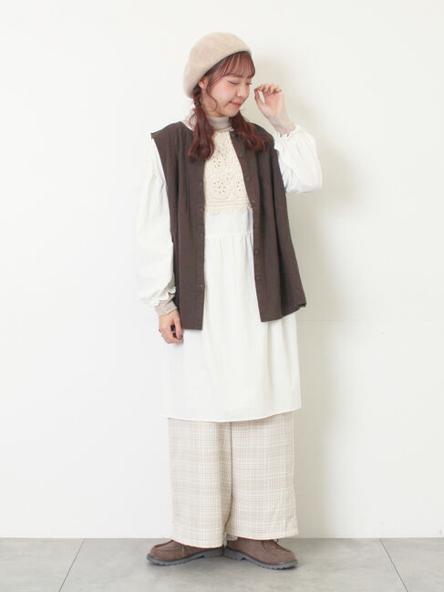 Samansa Mos2「【M/Lサイズ】チェック柄ワイドパンツ」|その他|