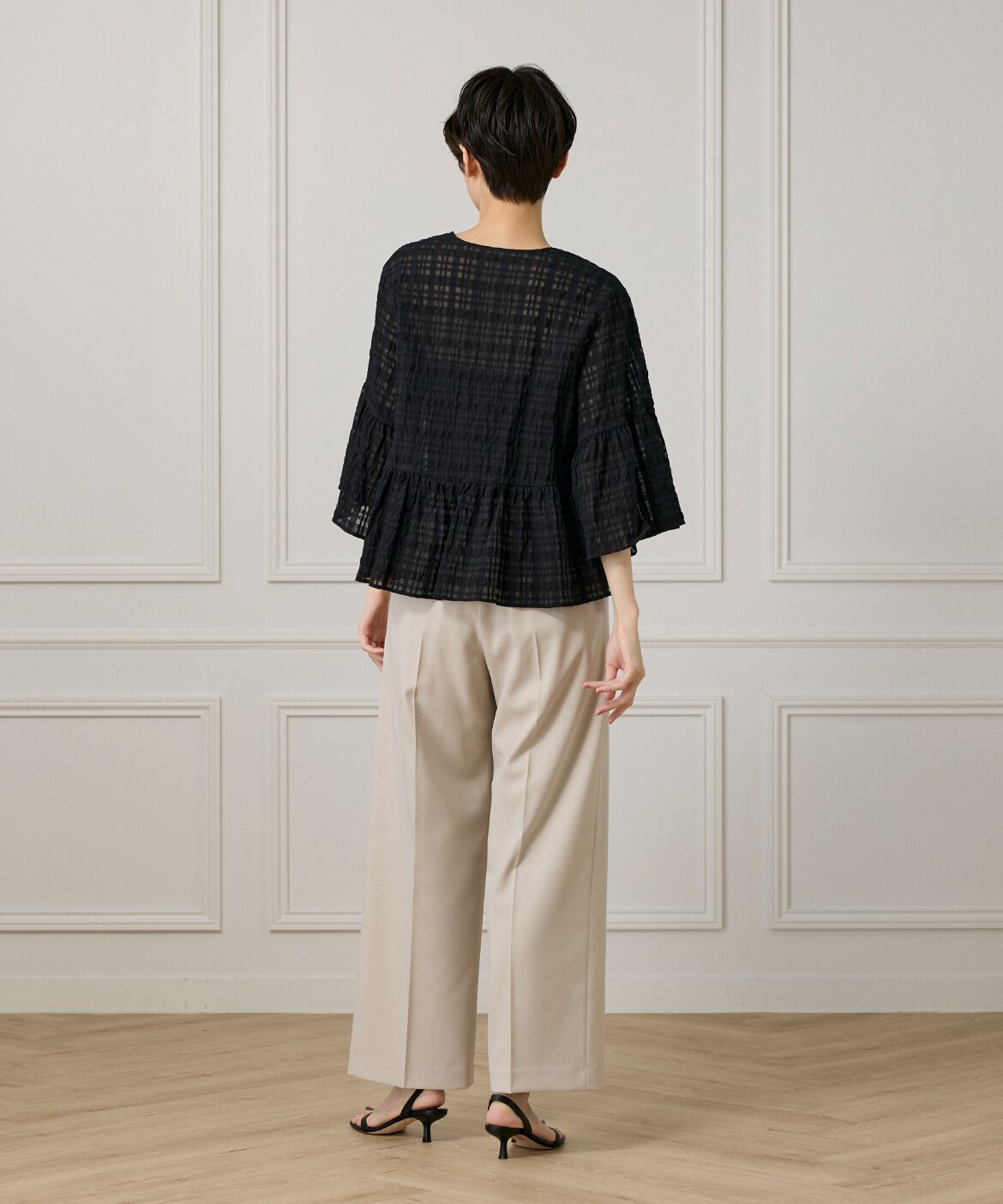 DAY by DAY it&rsquo;s international「シアーチェックペプラムブラウス」|シャツ・ブラウス|