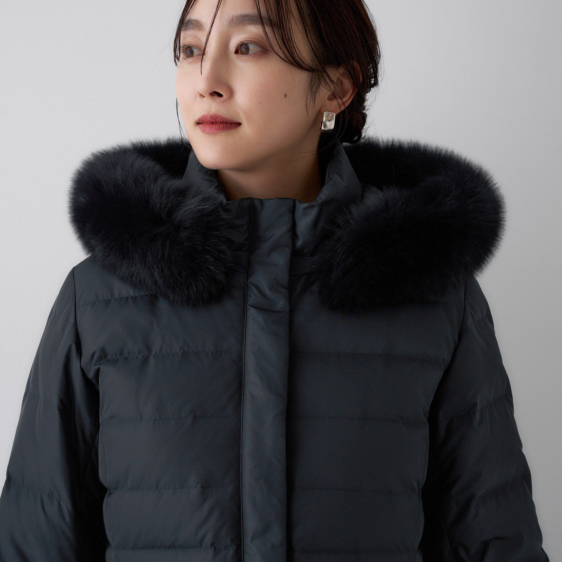 UNTITLED「【はっ水機能/フード取り外し可/防寒】ロングダウンコート」|ダウン|