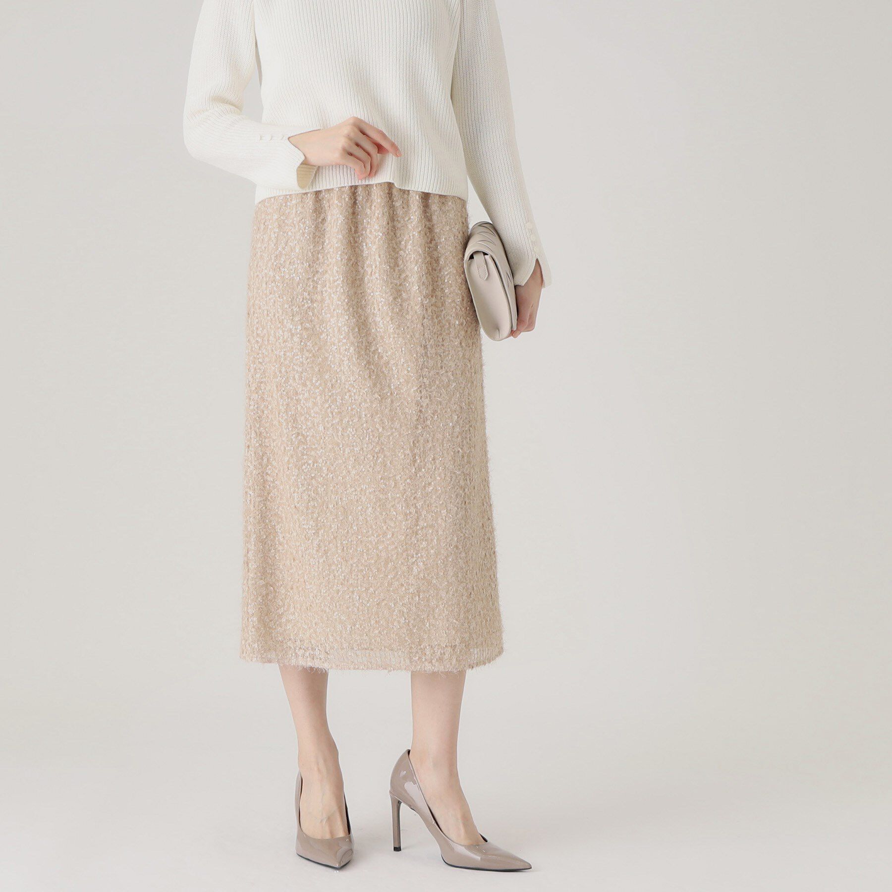 COUP DE CHANCE「【日本製】ナロータイトスカート」|スカート|ピンクベージュ(05