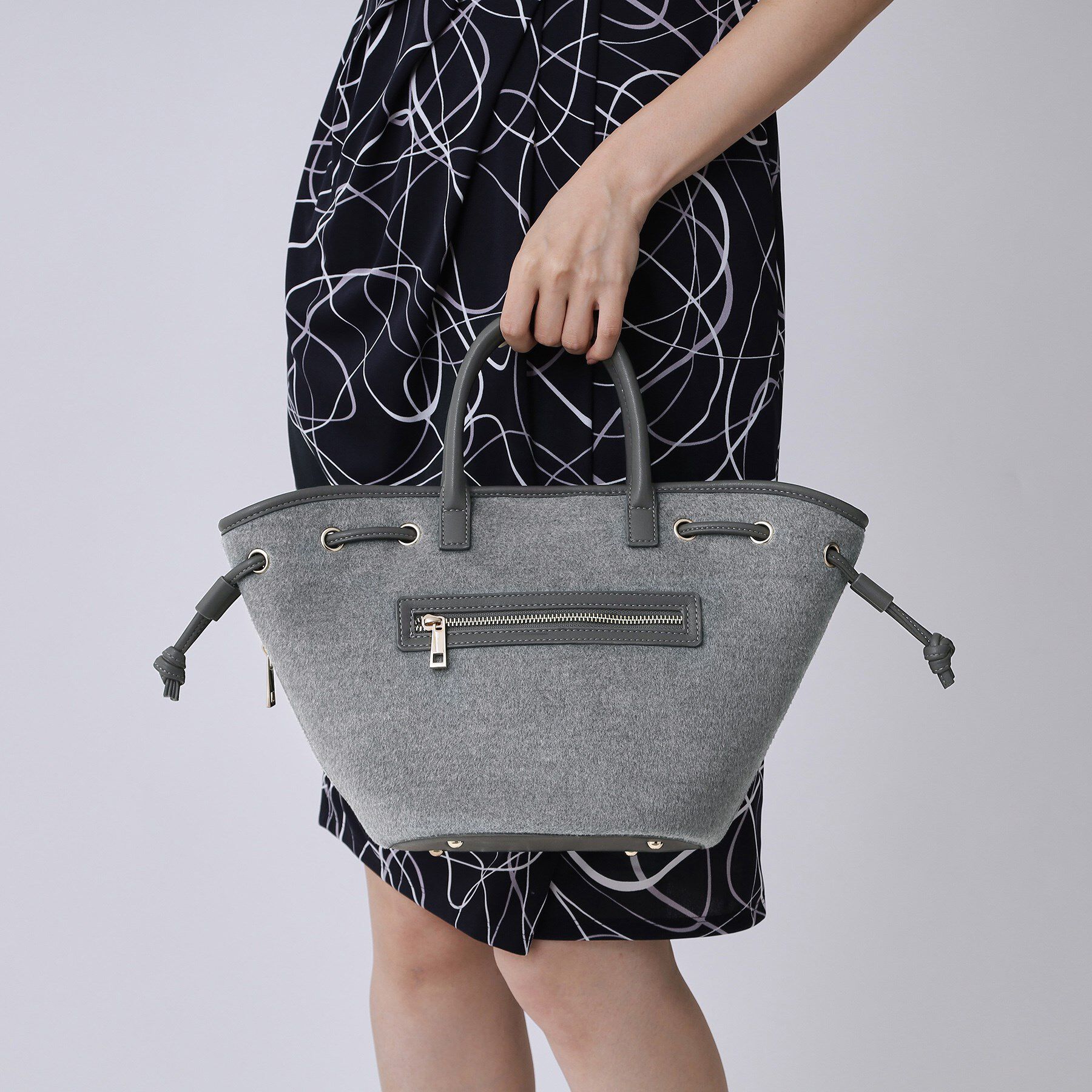 COUP DE CHANCE「ダブルシェイプトート／2WAY使用／ショルダー付き」|トートバッグ|ライトグレー(011