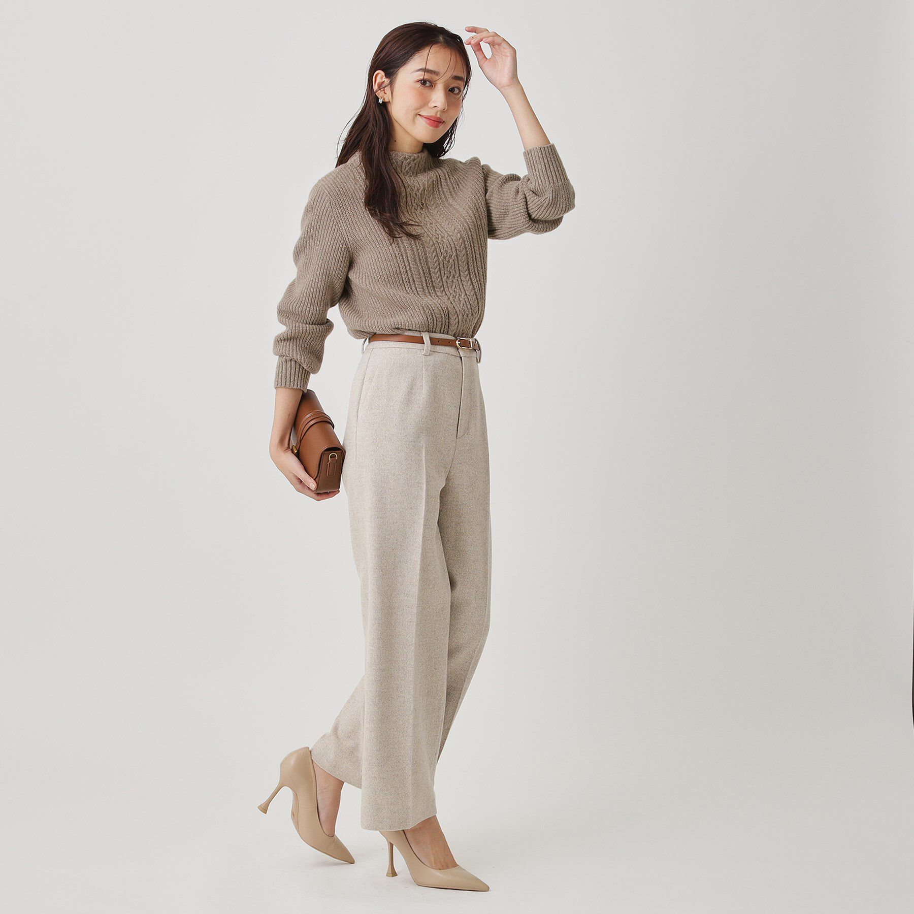 COUP DE CHANCE「【手洗い可／日本製】ケーブルデザインのニットトップス」|ニット・セーター|