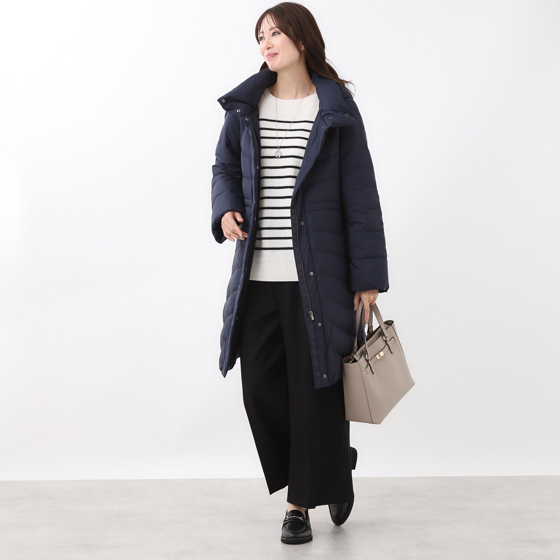 Reflect「【定番人気／ウエスト調整可】フーデッドロングダウンコート」|ダウン|