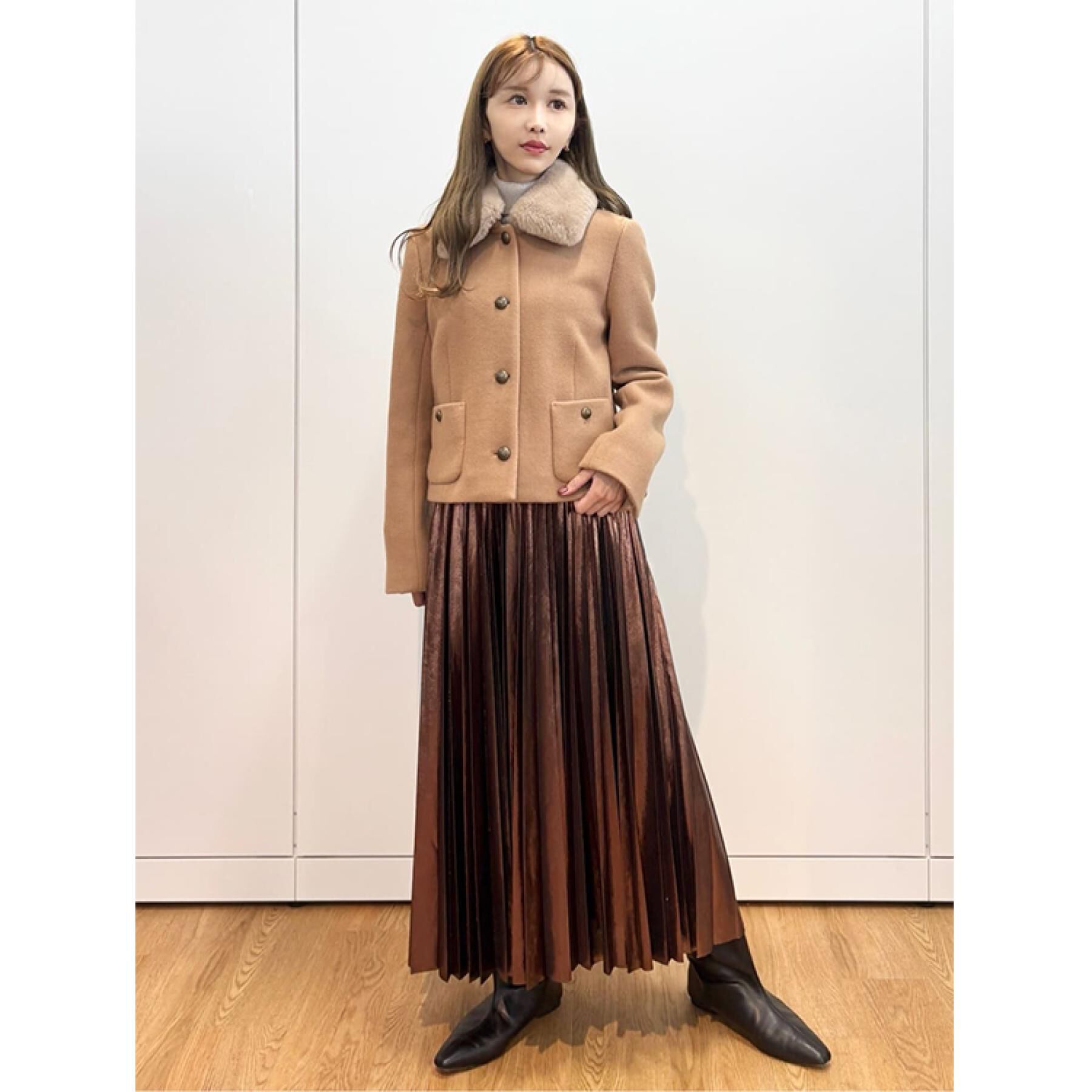 DRESSTERIOR「【洗える/ストレッチ性/オンオフ】箔プリントプリーツスカート」|スカート|