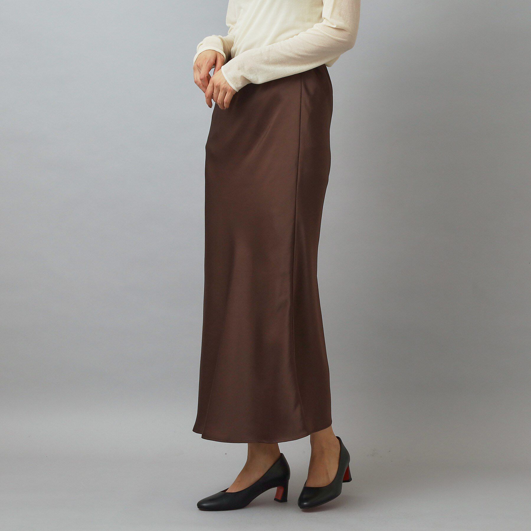 DRESSTERIOR「【CLASSY.12月号掲載】ストレッチヴィンテージサテンナロースカート」|スカート|