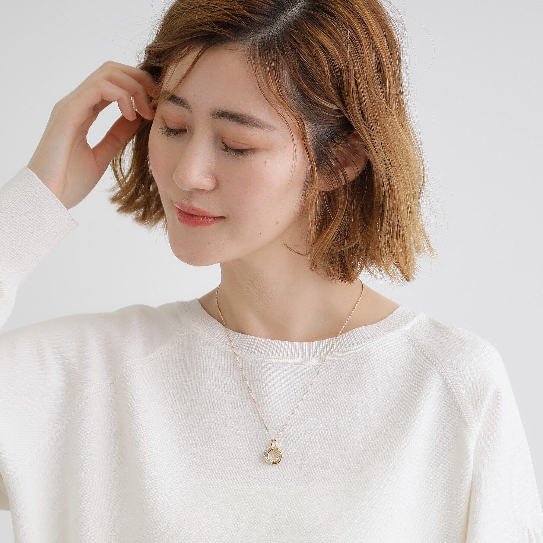 grove「サークルビジューミドルネックレス」|ネックレス|