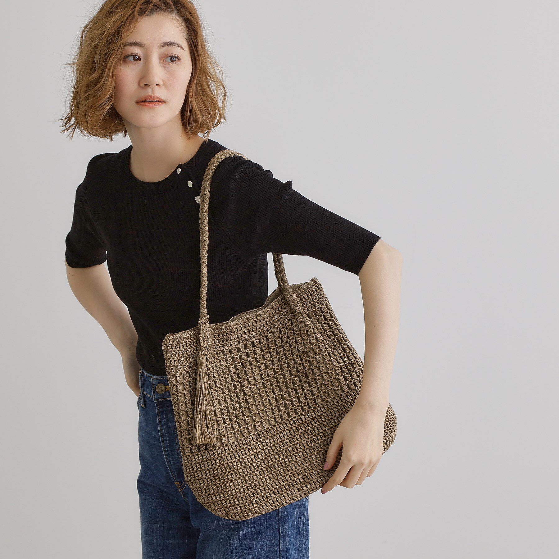 grove「タッセルレーヨントート」|トートバッグ|