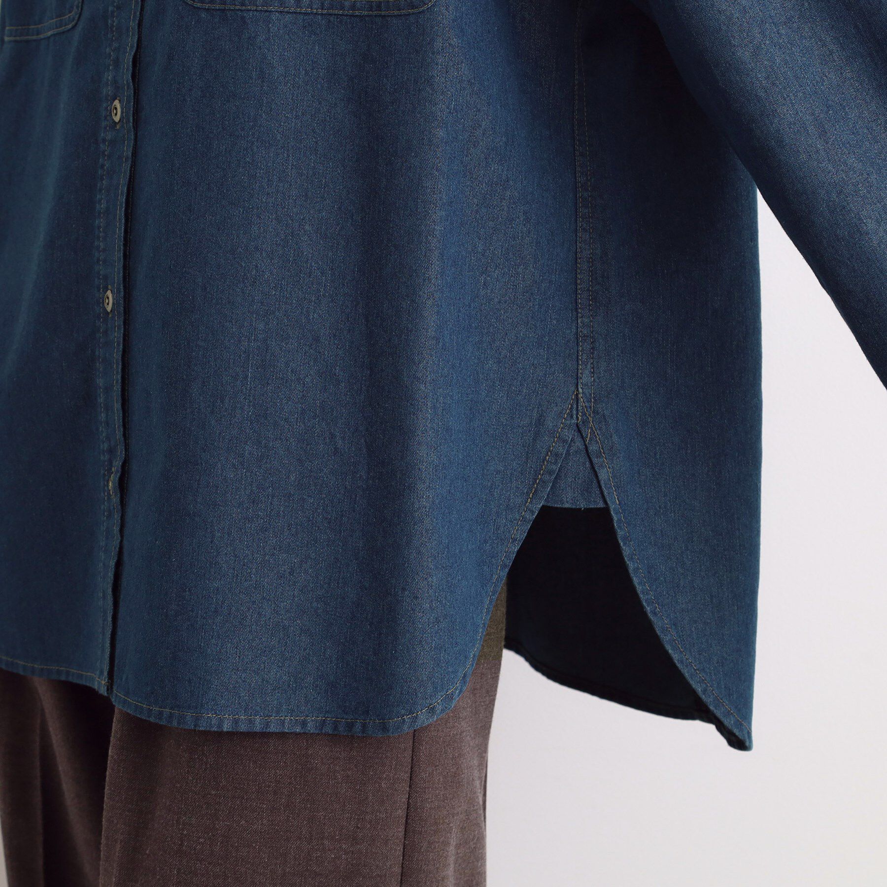 grove「【選べる着丈】オーバーサイズデニムシャツ」|シャツ・ブラウス|