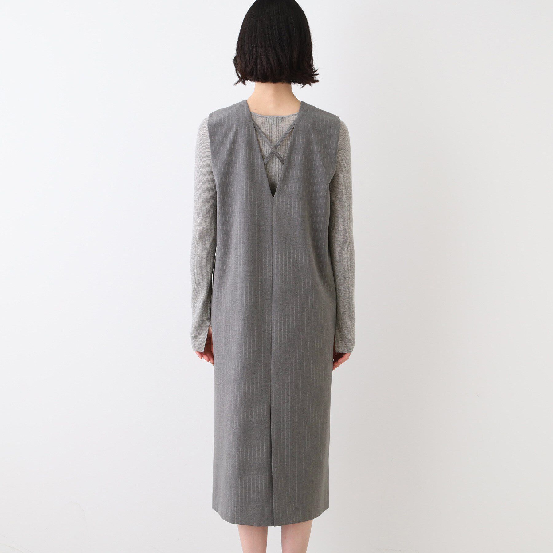 INDIVI「【洗える】ウールライクジャンパースカート」|ワンピース|