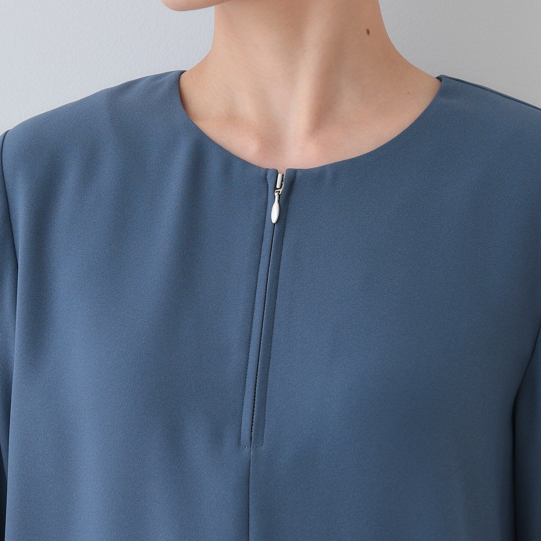 INDIVI「【洗える】ハーフジップデザインブラウス」|シャツ・ブラウス|