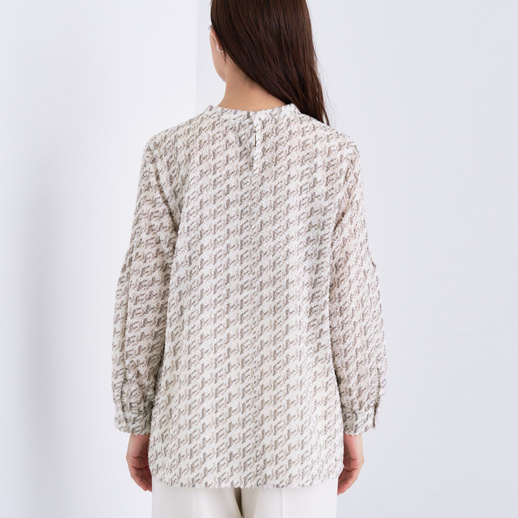 INDIVI「【きれいめ／オフィス／イベント】フェザージャカードブラウス」|シャツ・ブラウス|