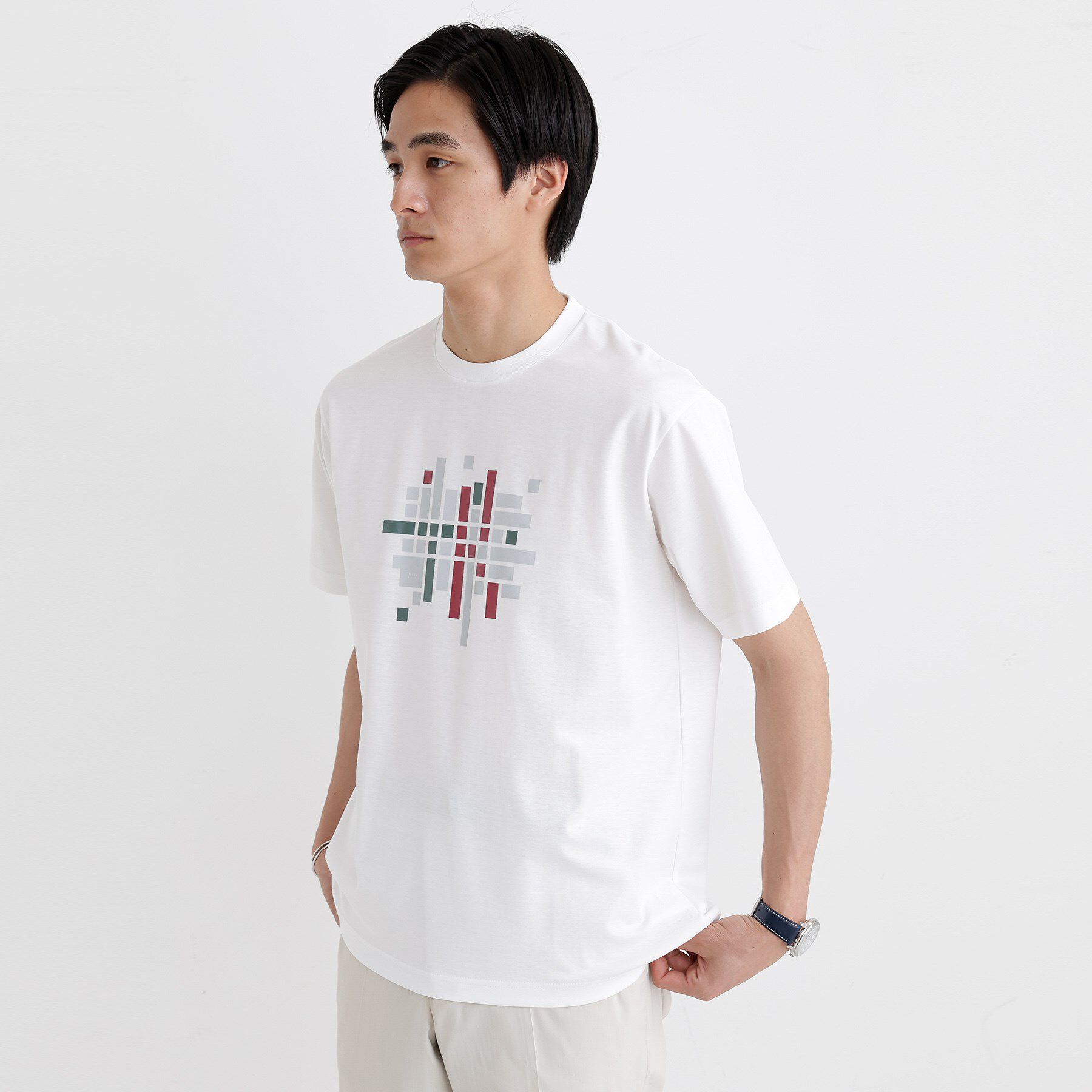 TAKEO KIKUCHI「モザイクロゴ ポンチTシャツ」|Tシャツ・カットソー|