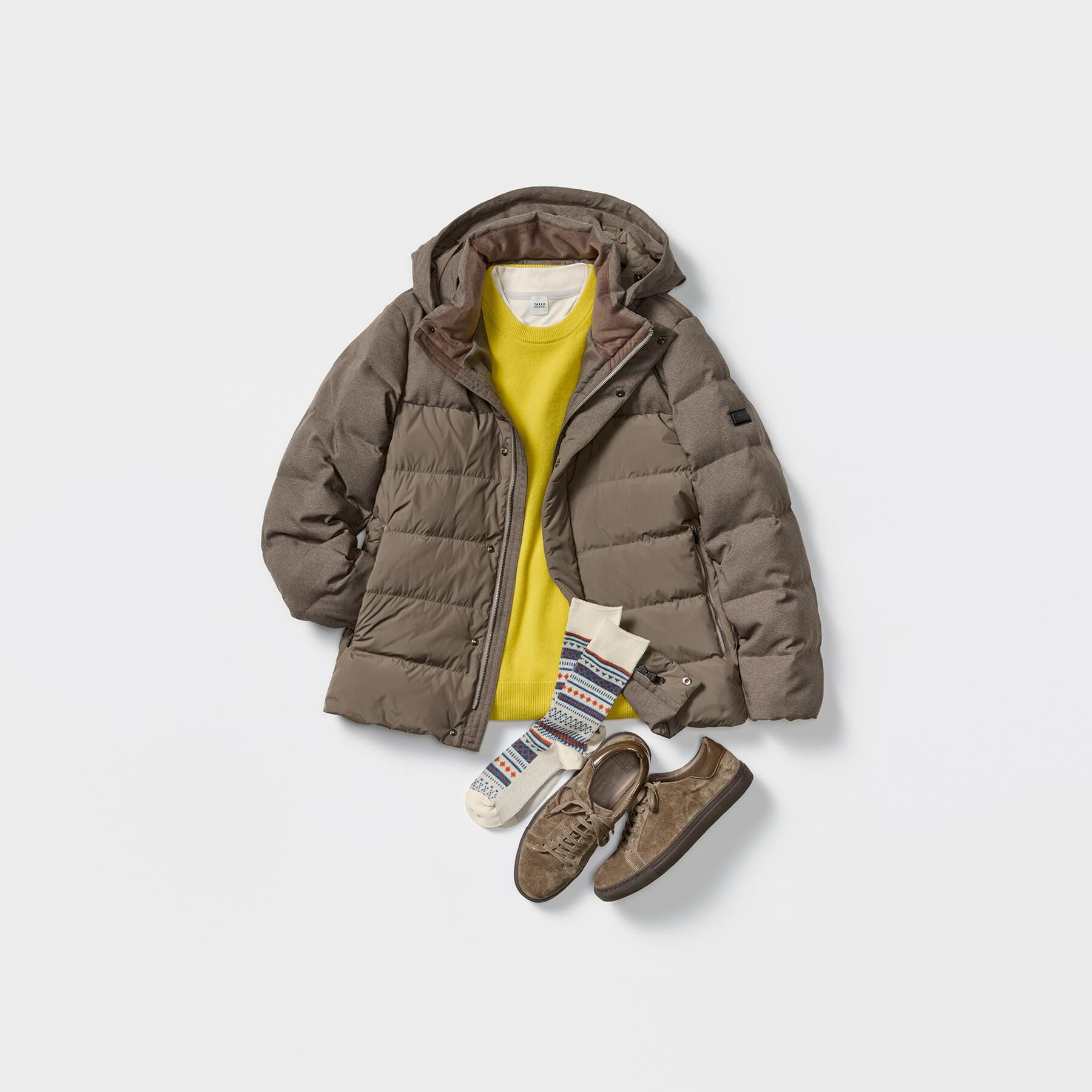 TAKEO KIKUCHI「【Air Palette Knit】ワンポイント カラーニット プルオーバー」|ニット・セーター|