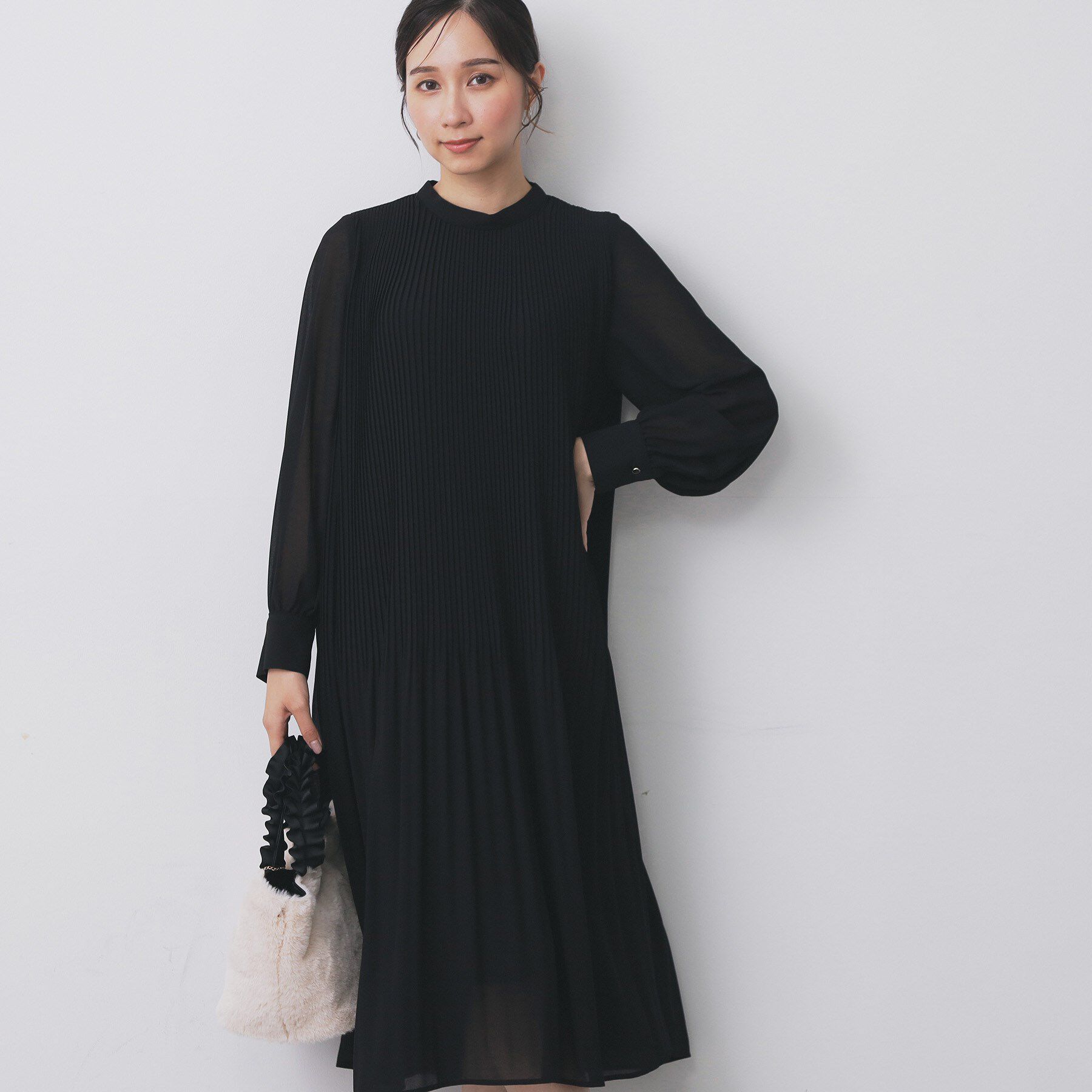 index「《5色展開/S-3Lサイズ》プリーツフレアワンピース【洗濯機OK/防シワ】」|ワンピース|