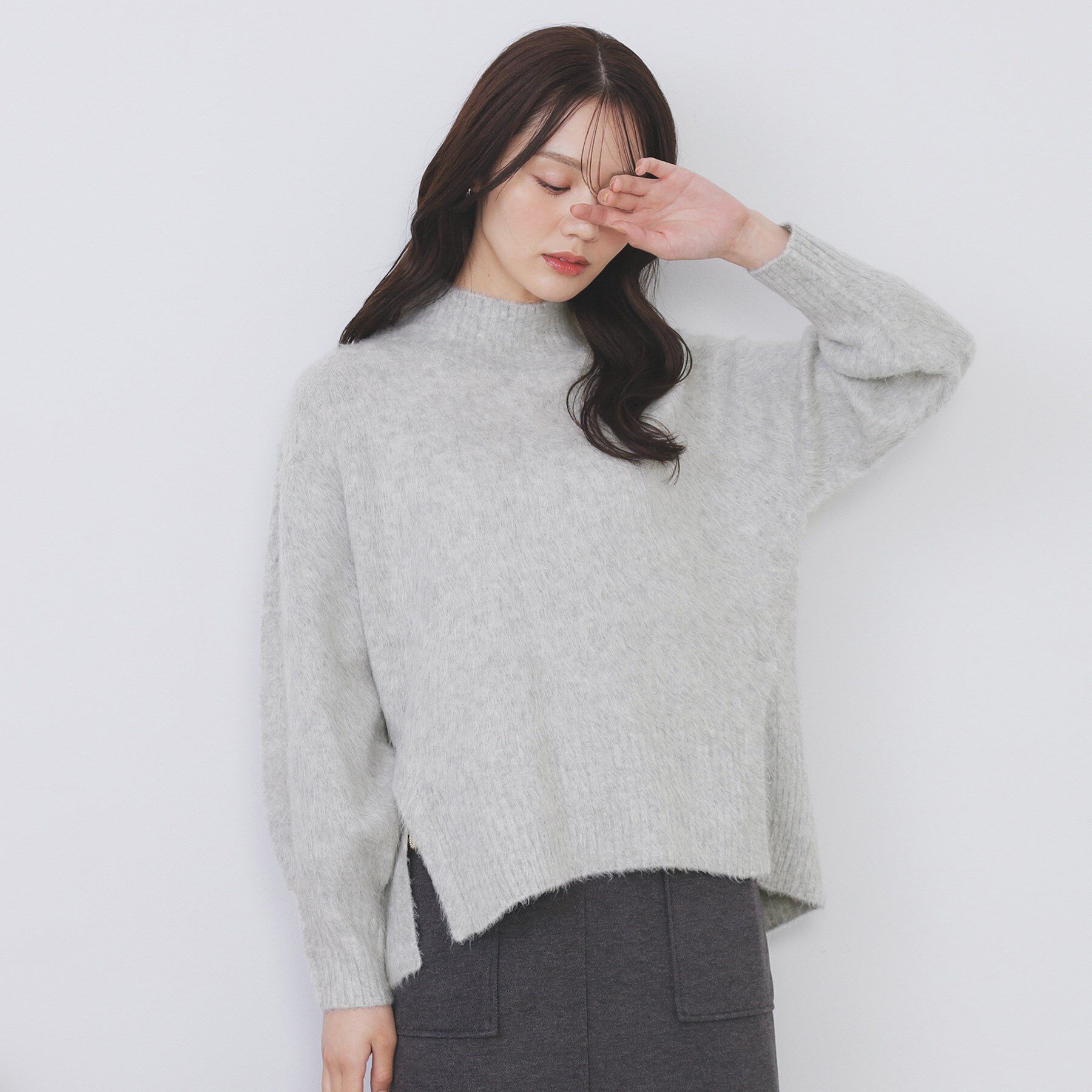 index「ハイネックパフニット【洗濯機OK】」|ニット・セーター|