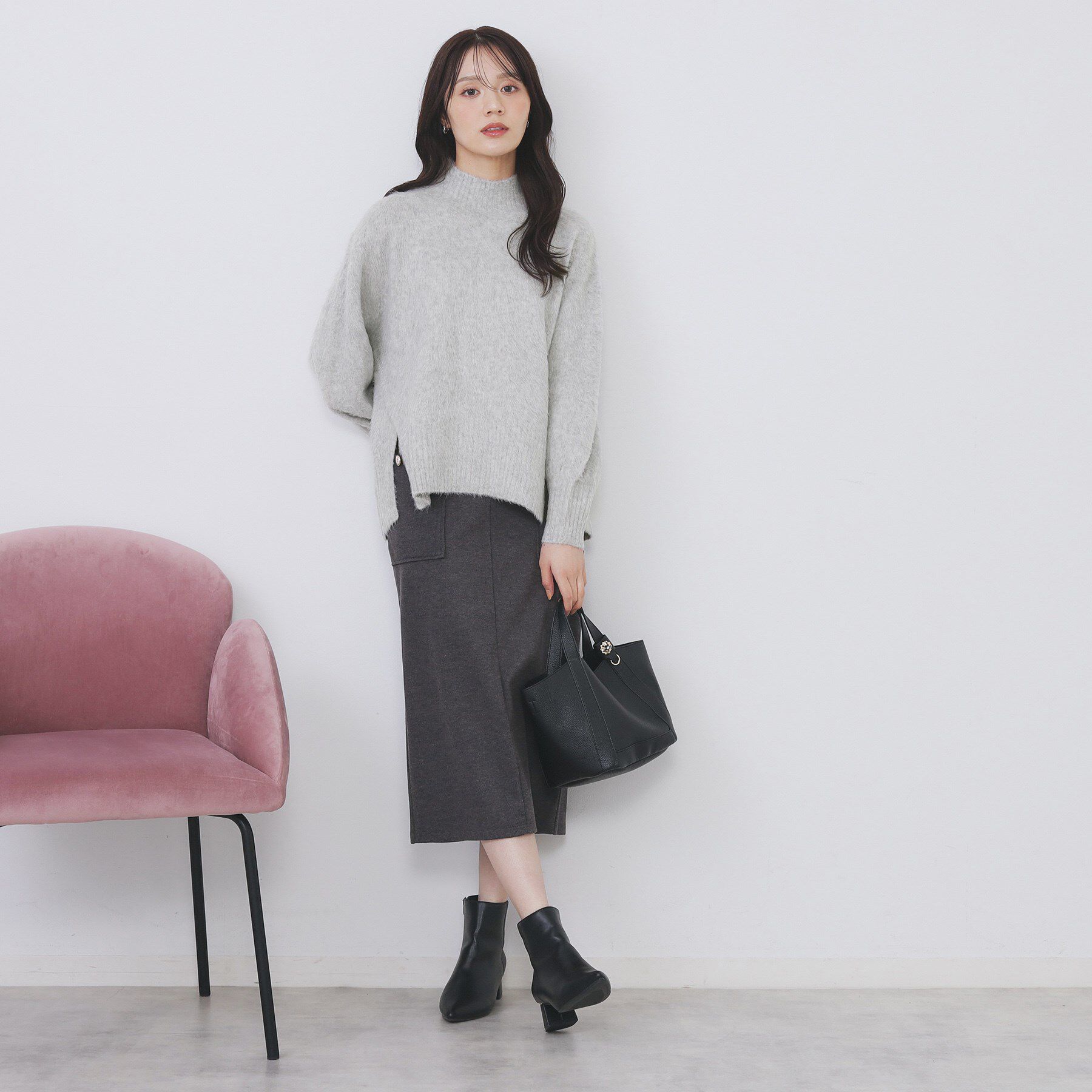 index「ハイネックパフニット【洗濯機OK】」|ニット・セーター|