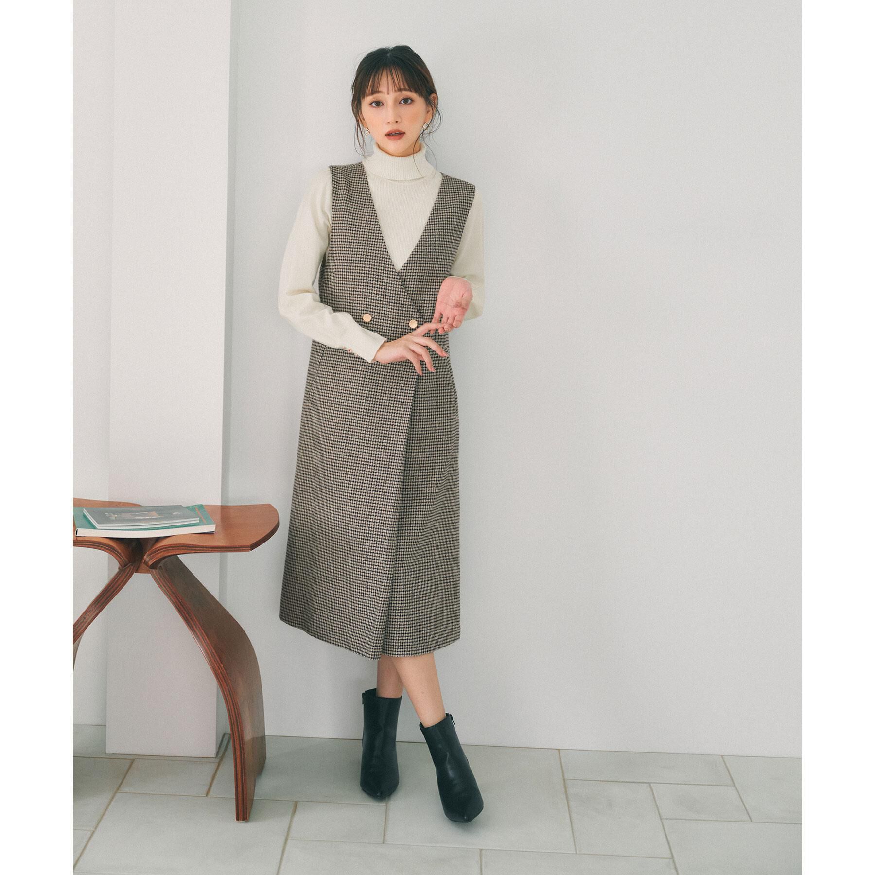 index「ラップ風ツイードジャンスカ【洗濯機OK/防シワ】」|ワンピース|