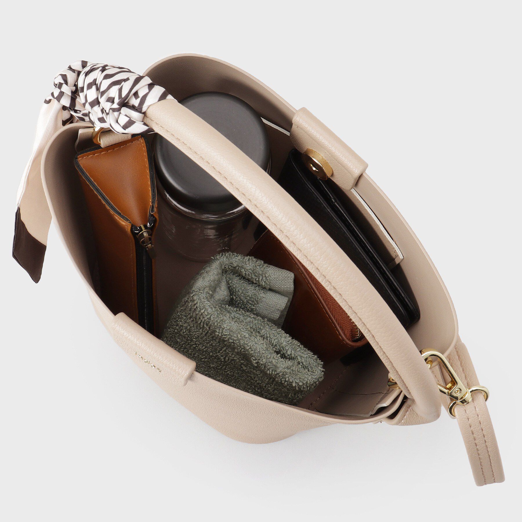 index「ストライプスカーフ付きミドルバッグ【2WAY】」|トートバッグ|