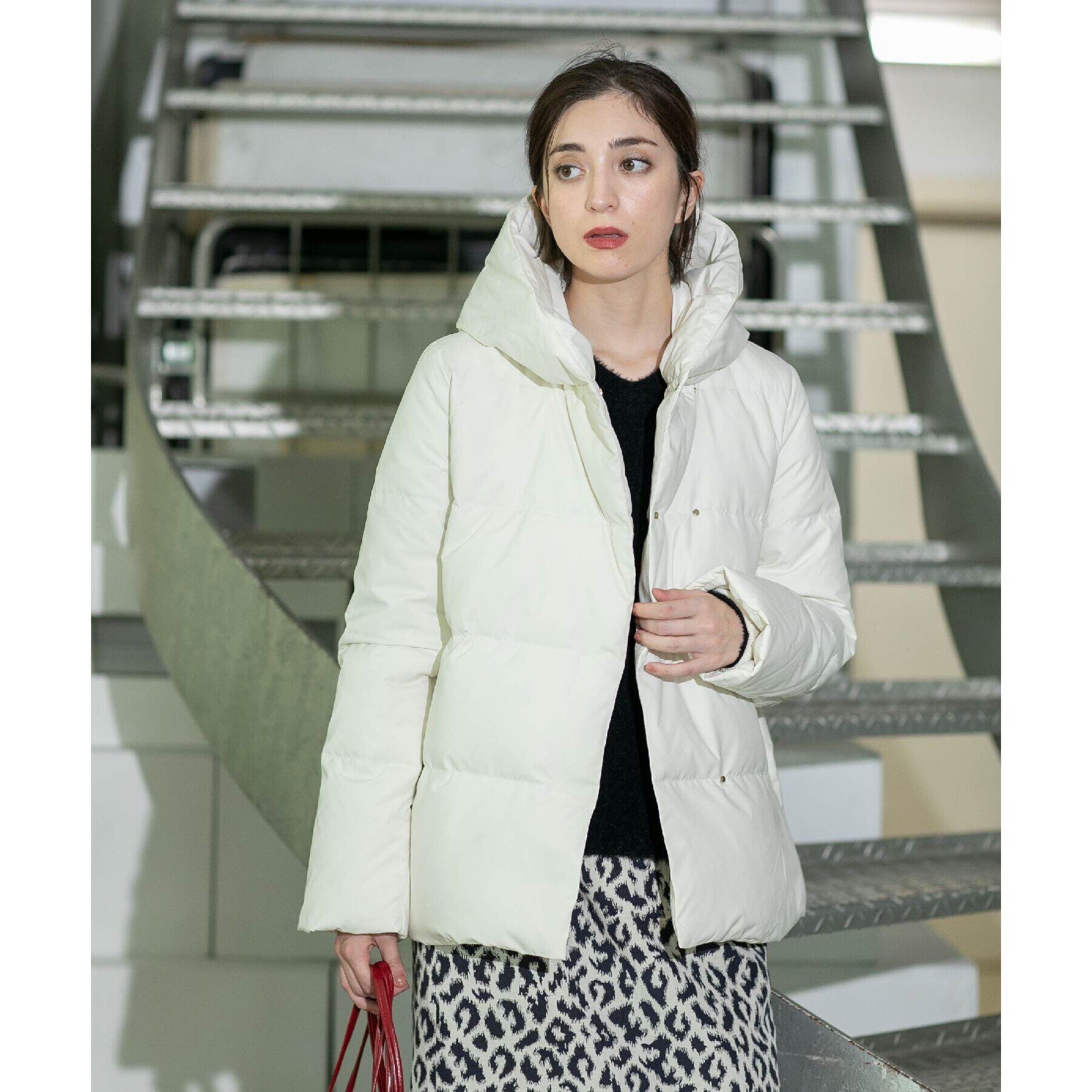 OPAQUE.CLIP「《S-LLsize》フードミドルダウンコート【洗濯機洗い可/撥水/防風/抗菌加工】」|ダウン|