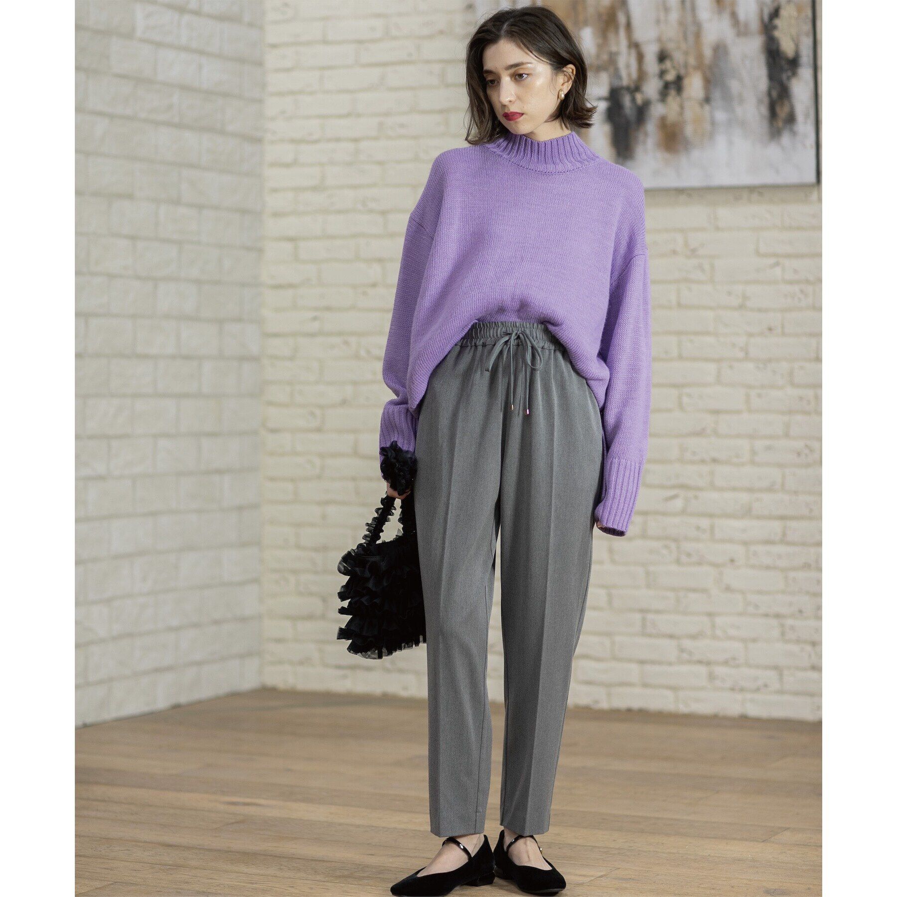 OPAQUE.CLIP「《SS-LLsize》裏起毛ストレッチイージーテーパードパンツ【蓄熱素材/洗濯機洗い可】」|その他|