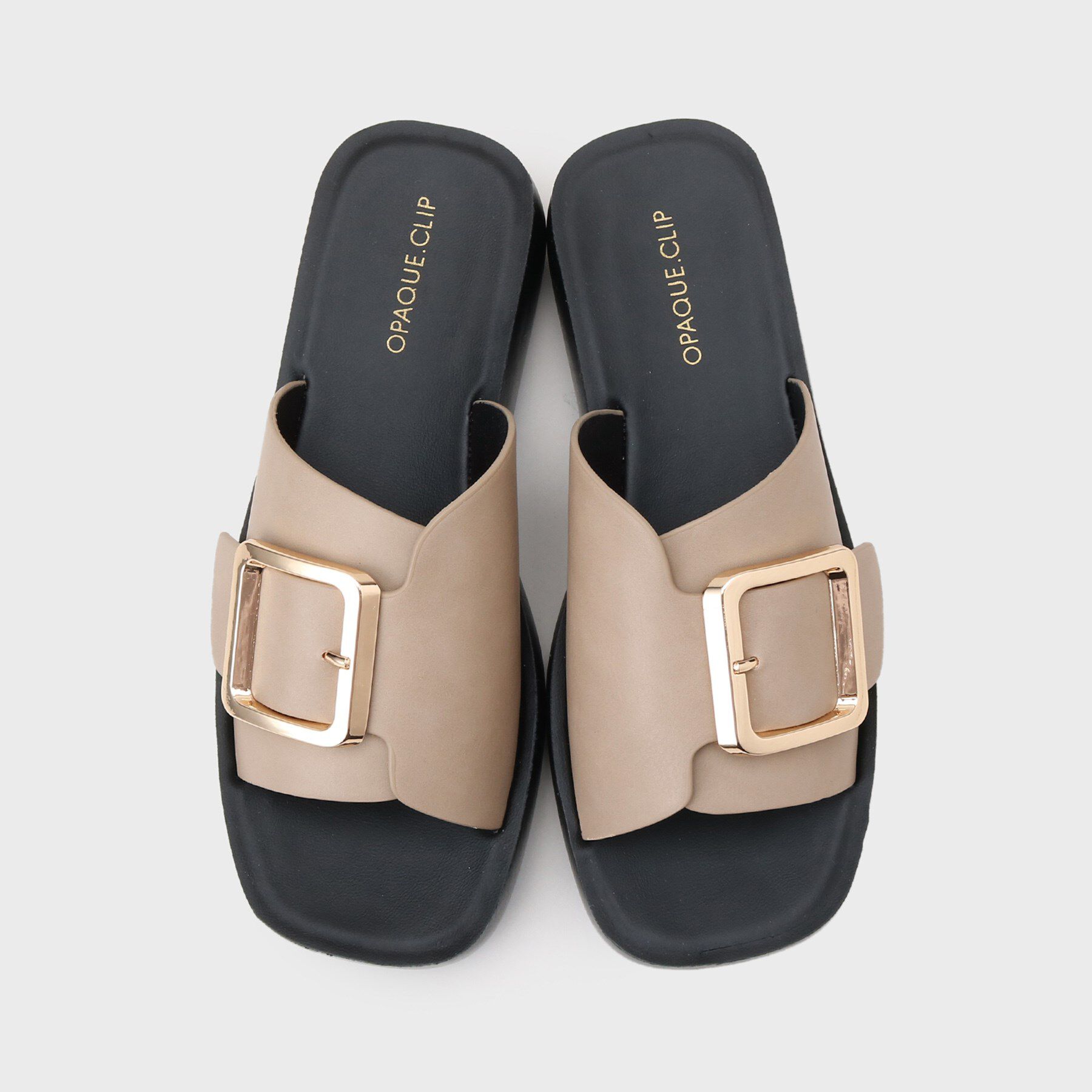 OPAQUE.CLIP「ゴールドバックルボリュームソールサンダル」|サンダル|