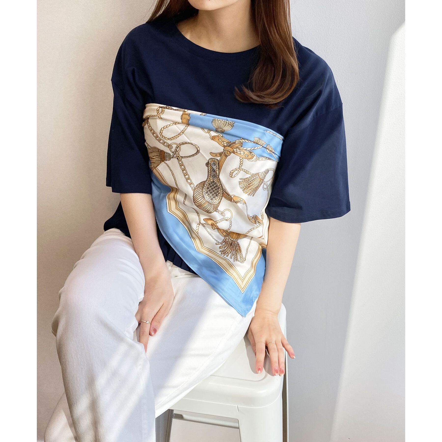 OPAQUE.CLIP「チェーン柄スクエア大判スカーフ」|バンダナ・スカーフ|