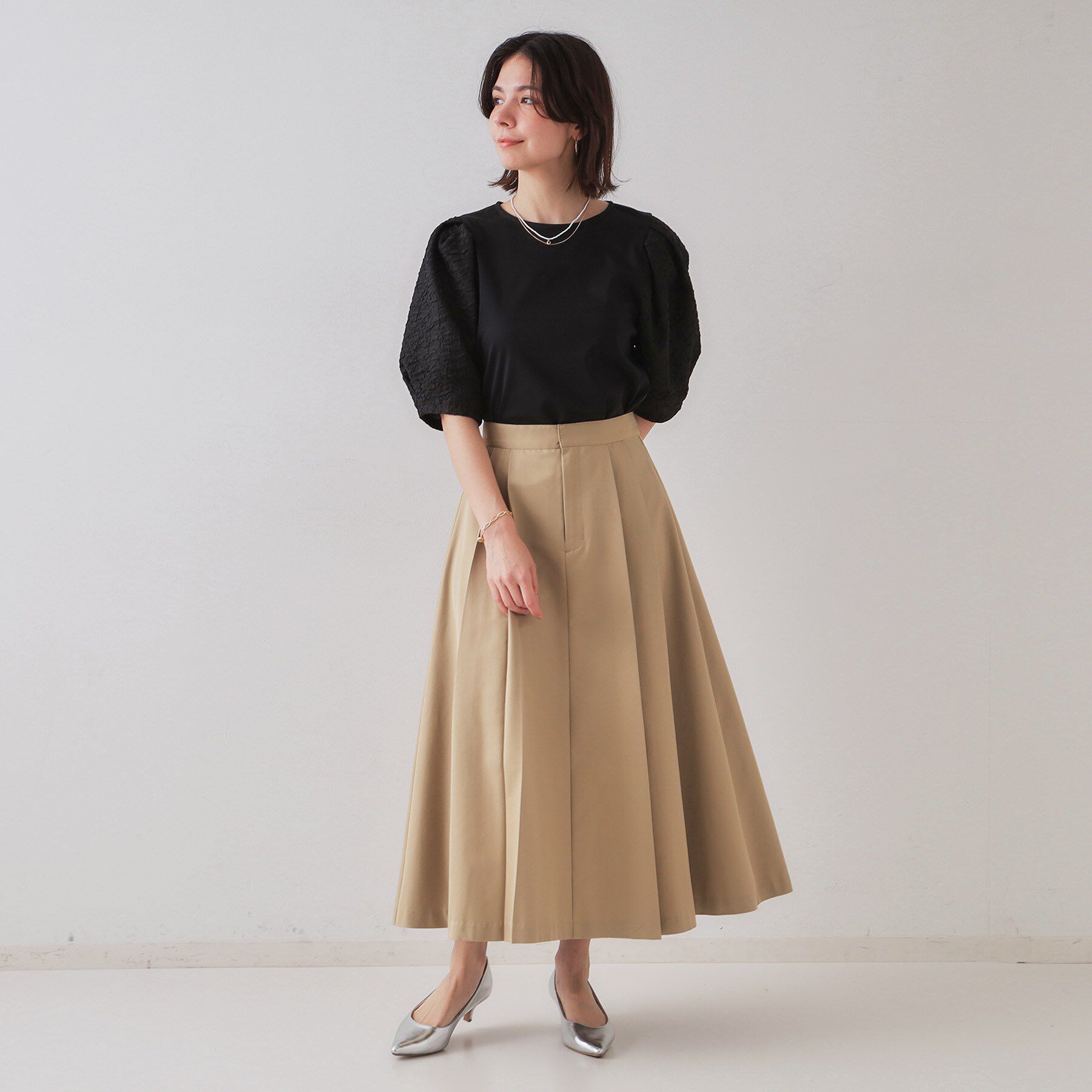 OPAQUE.CLIP「タックプリーツスカート【洗濯機洗い可】」|スカート|