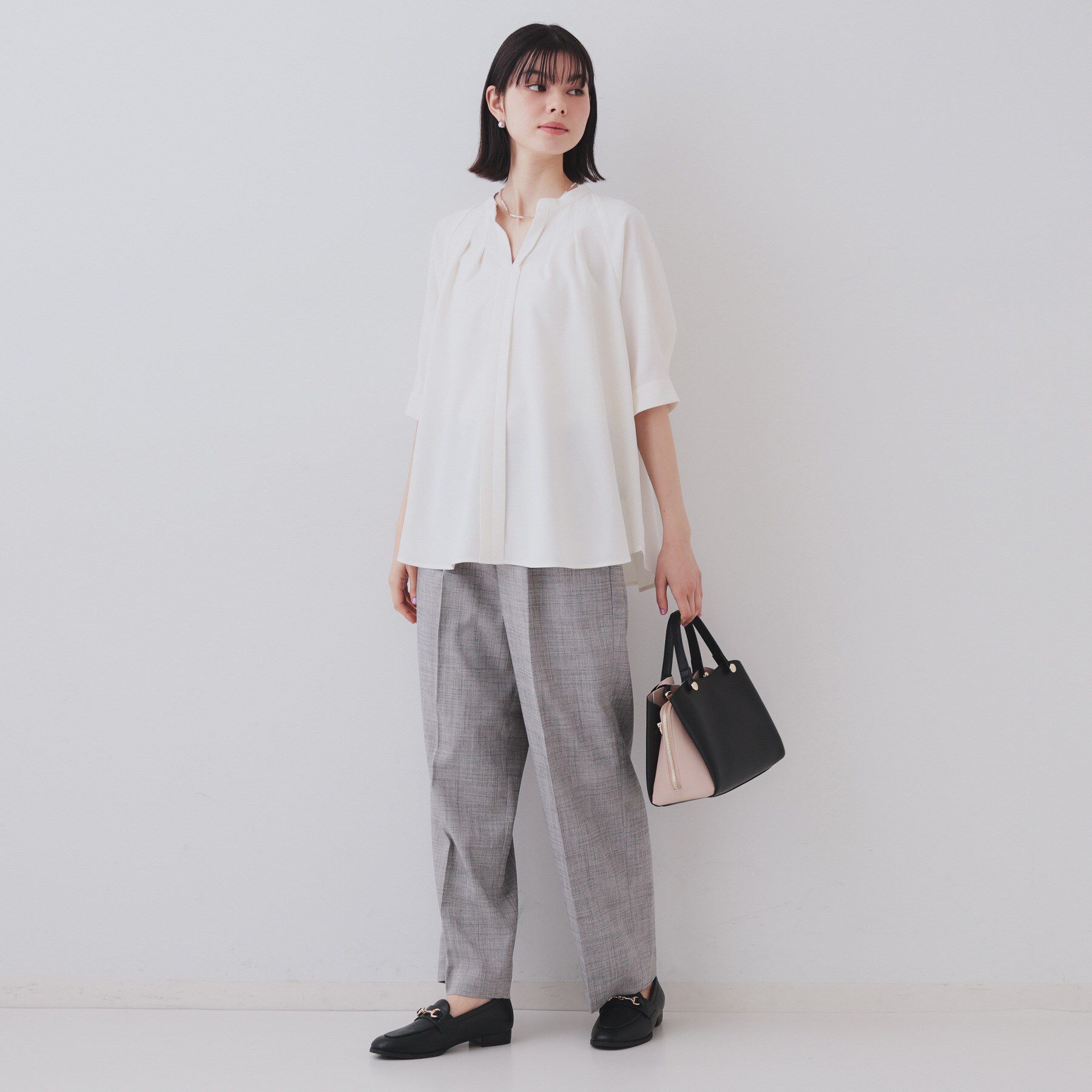 OPAQUE.CLIP「タックスキッパーブラウス【洗濯機洗い可】」|シャツ・ブラウス|