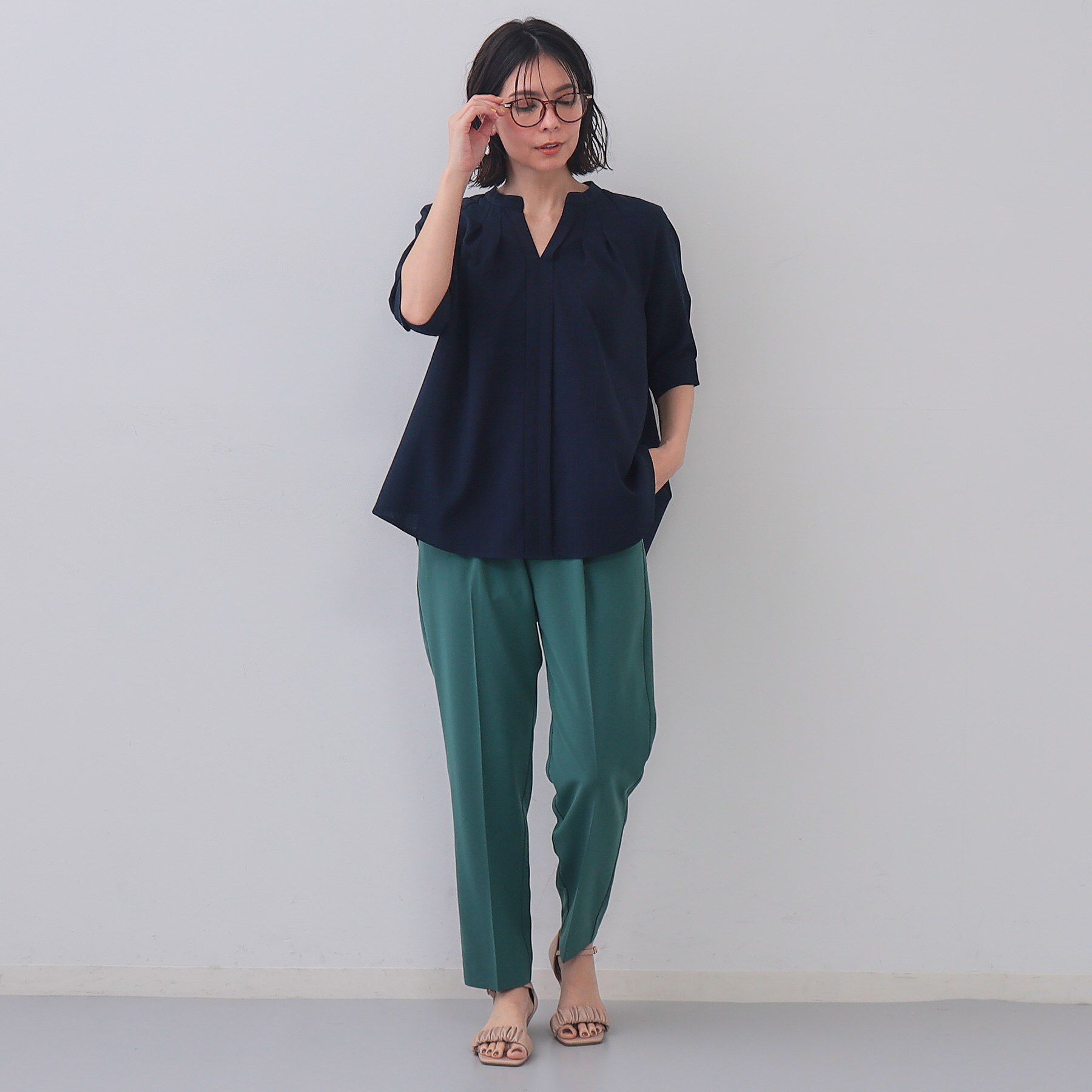 OPAQUE.CLIP「タックスキッパーブラウス【洗濯機洗い可】」|シャツ・ブラウス|