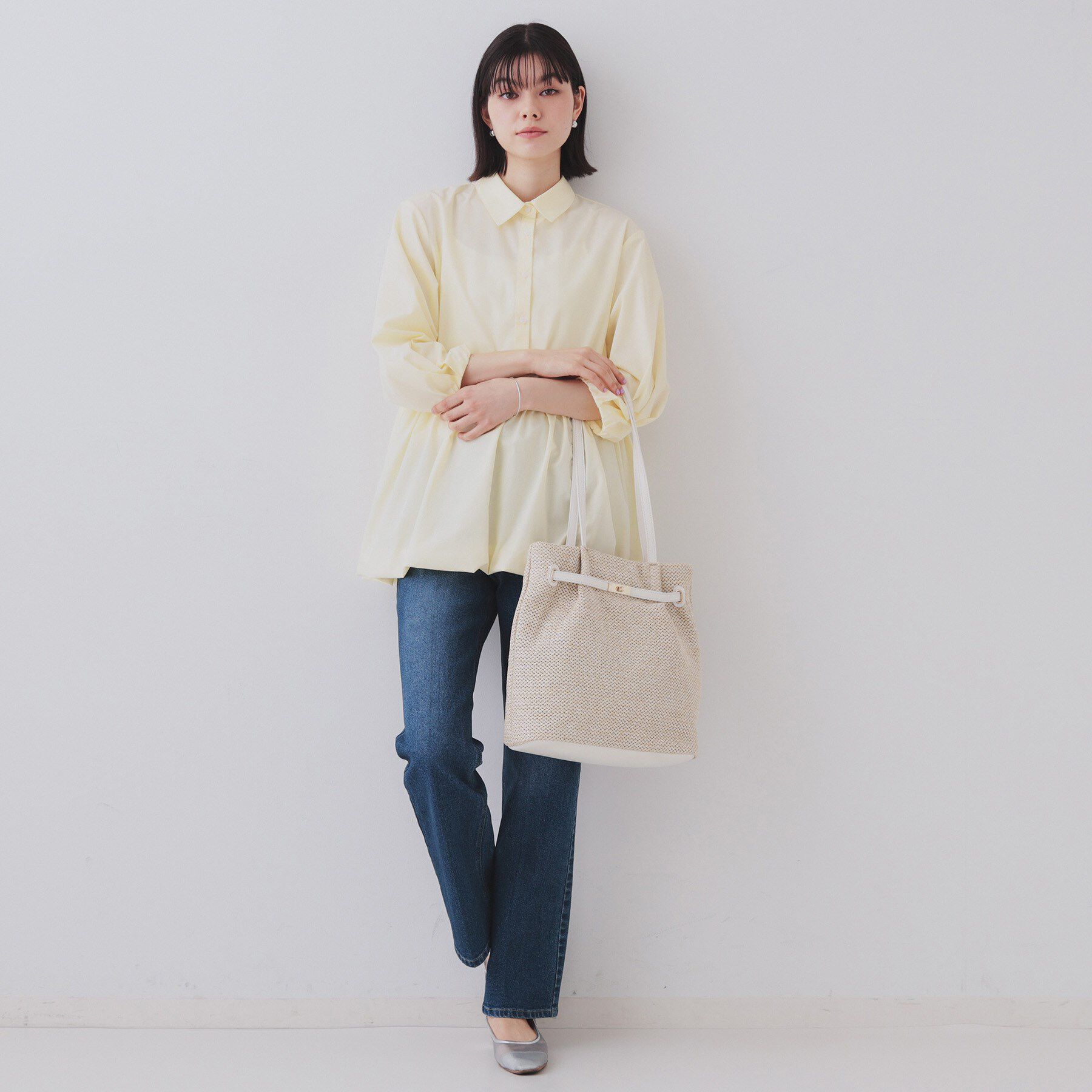 OPAQUE.CLIP「フロントベルトデザイン雑材合皮コンビトートバッグ」|トートバッグ|